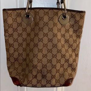 Gucci GG Canvas Monogram Bucket Bag Eclipse Tote
